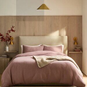 NWT Quince Organic Airy Gauze Duvet Cover Set Queen Fig 5⭐Reviews OEKO-TEX® Q94